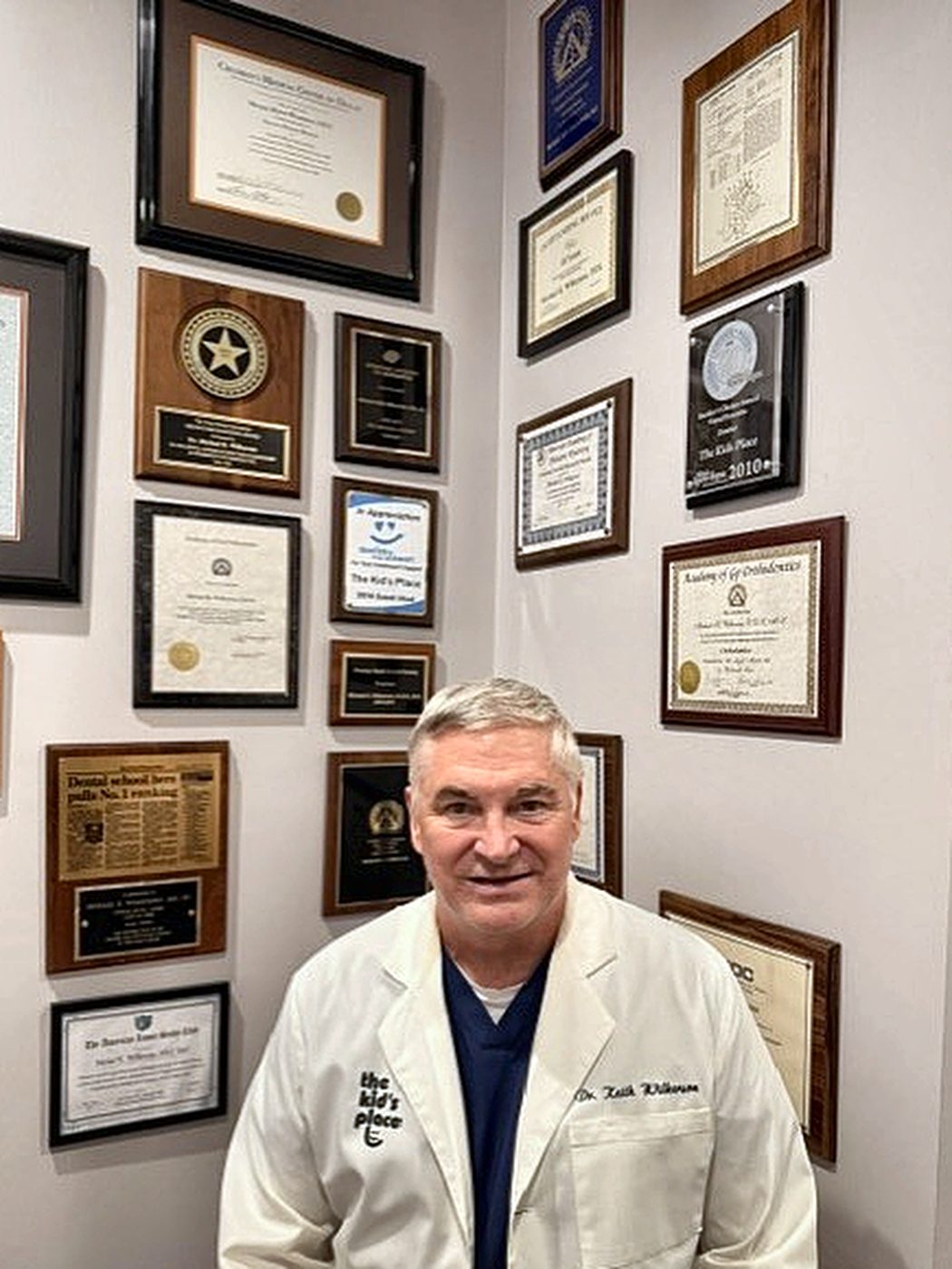 Dr. Keith Wilkerson with awards and recognitions earned over three decades of practice.